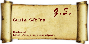 Gyula Sára névjegykártya